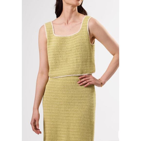 Amour Vert Antibes Tank and Meli Crochet Skirt SET in Melon Ivory Green - Picture 1 of 12